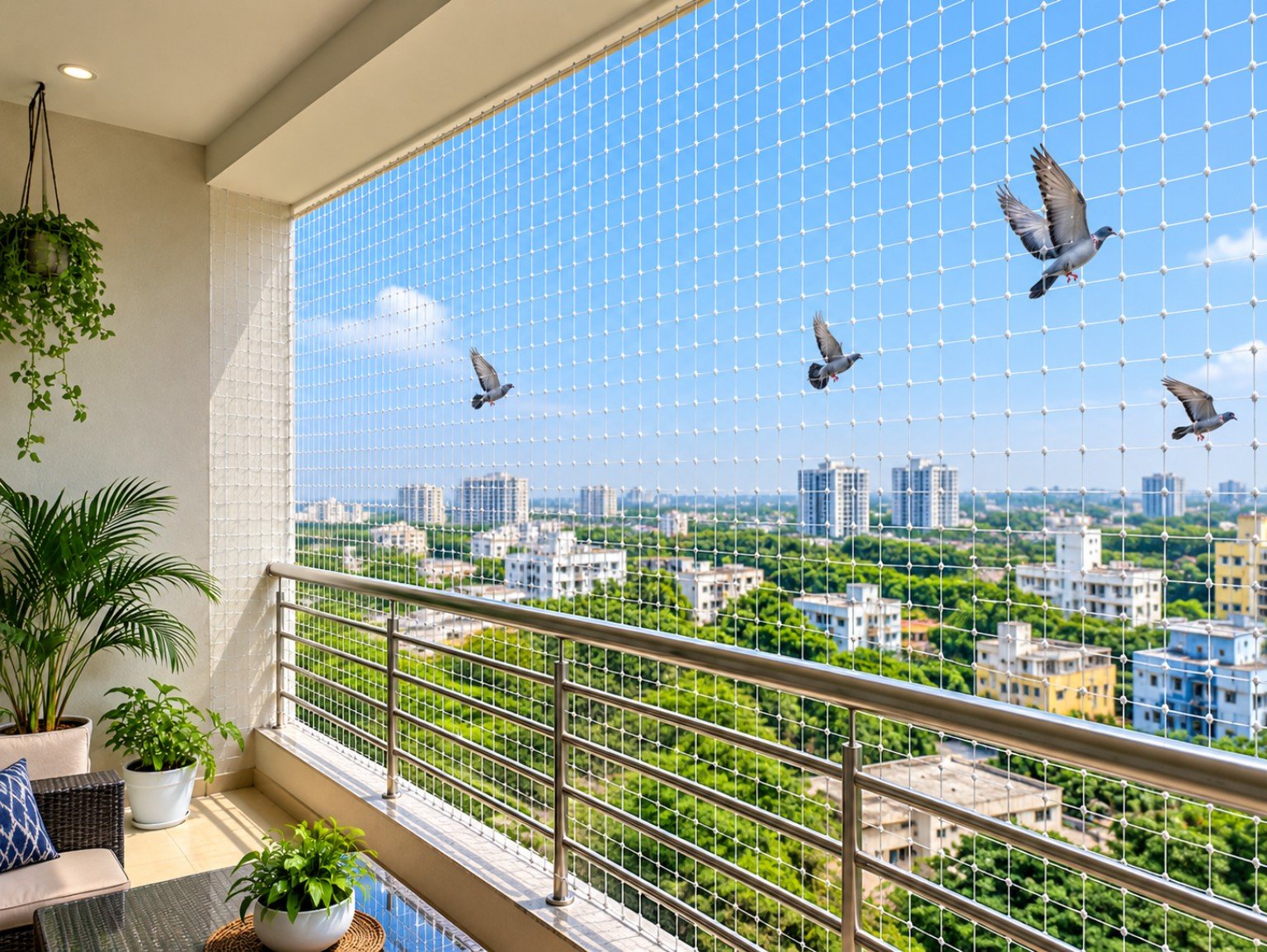 Balcony pigeon safety net in Kochi