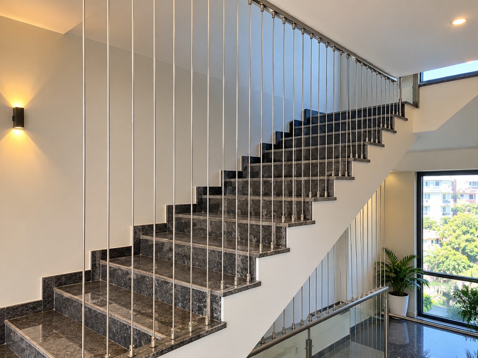 Staircase invisible grills in Kochi